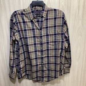 THE ARROW COMPANY Men's (Size M) Long Sleeve Button Down Shirt Plaid Collared